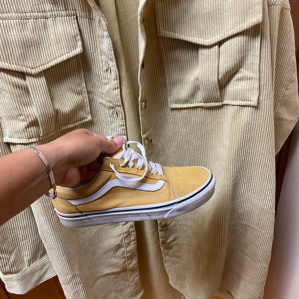 Vans Mustard and White Women's Sneakers